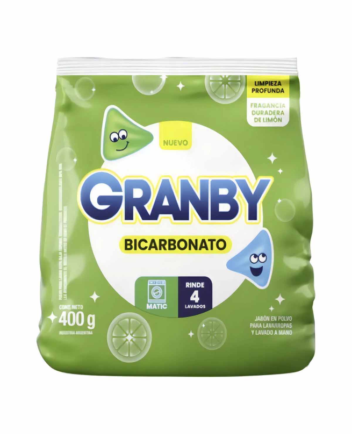 Jabón en Polvo Granby Bicarbonato Matic 400 Gr